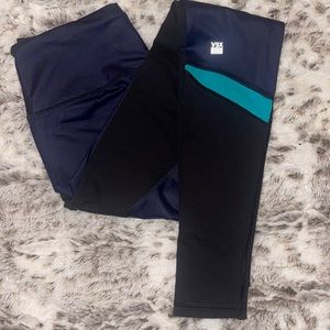 Victoria Secret Knockout Legging- Size XS- Black Blue Color blocked